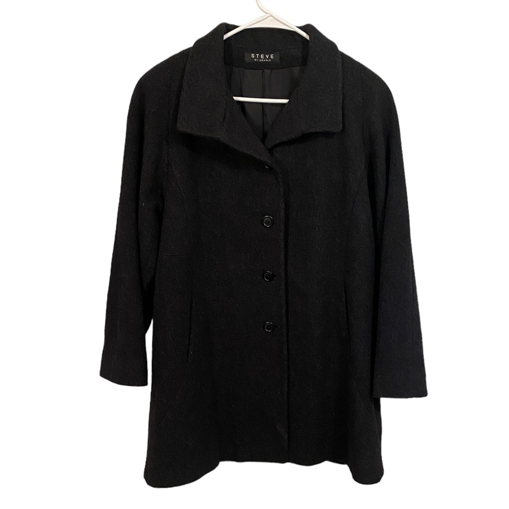 Steve by Searle Cashmere Black Coat. Size 10. Excellent Conditions.